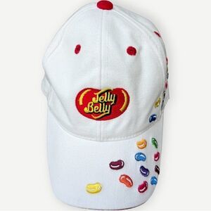 Jelly Belly Vintage Jellybeans Kids White Embroidered Novelty Baseball Cap. Hat.